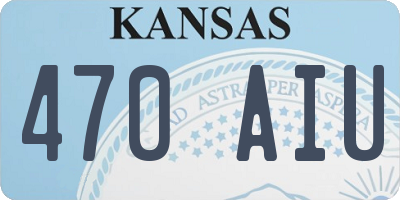 KS license plate 470AIU
