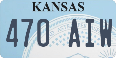 KS license plate 470AIW