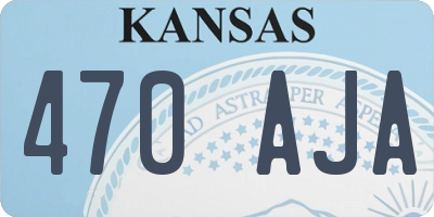 KS license plate 470AJA