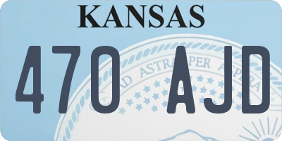 KS license plate 470AJD