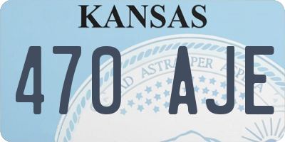 KS license plate 470AJE