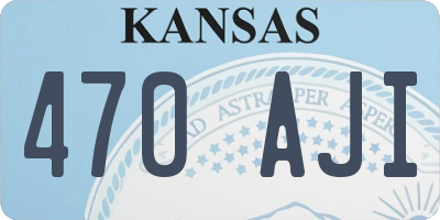 KS license plate 470AJI