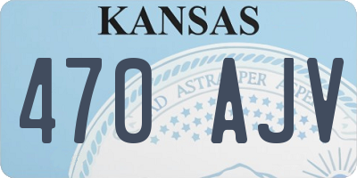 KS license plate 470AJV