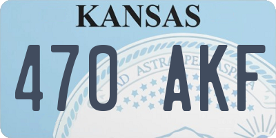 KS license plate 470AKF