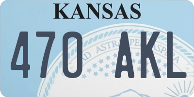 KS license plate 470AKL