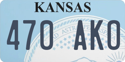 KS license plate 470AKO