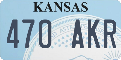KS license plate 470AKR