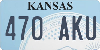 KS license plate 470AKU