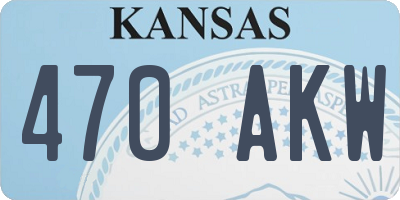 KS license plate 470AKW