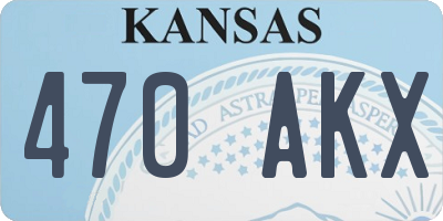 KS license plate 470AKX
