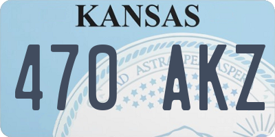 KS license plate 470AKZ