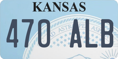 KS license plate 470ALB