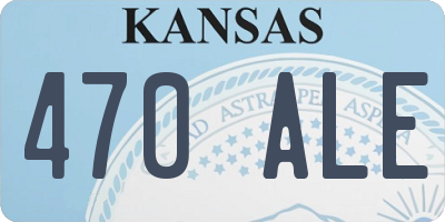 KS license plate 470ALE