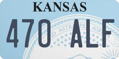 KS license plate 470ALF