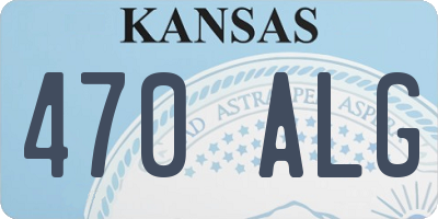 KS license plate 470ALG