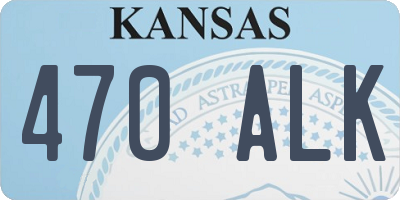 KS license plate 470ALK