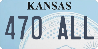 KS license plate 470ALL