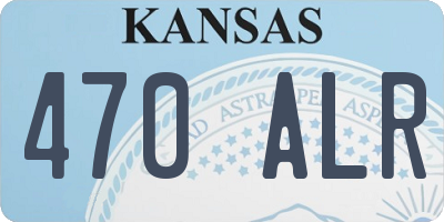 KS license plate 470ALR