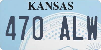 KS license plate 470ALW