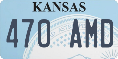 KS license plate 470AMD