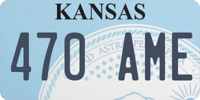 KS license plate 470AME