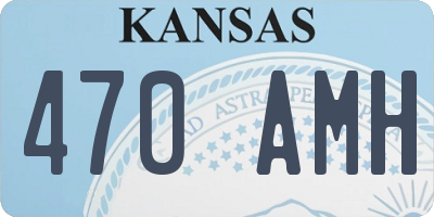 KS license plate 470AMH