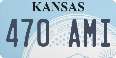 KS license plate 470AMI