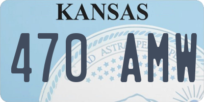 KS license plate 470AMW