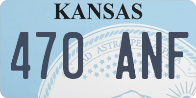 KS license plate 470ANF