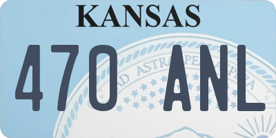 KS license plate 470ANL