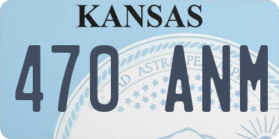 KS license plate 470ANM