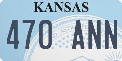 KS license plate 470ANN