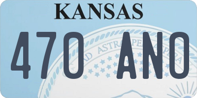 KS license plate 470ANO