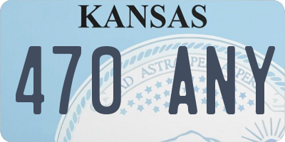 KS license plate 470ANY