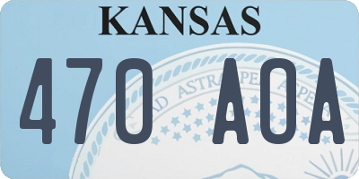KS license plate 470AOA