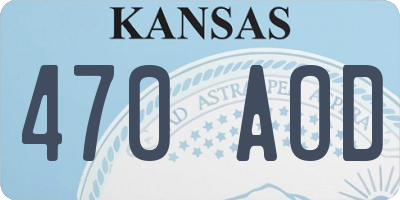 KS license plate 470AOD