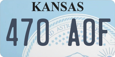 KS license plate 470AOF