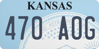 KS license plate 470AOG
