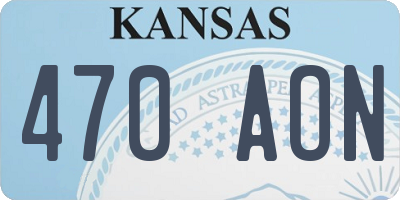 KS license plate 470AON