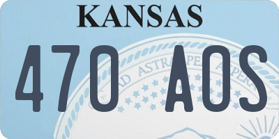 KS license plate 470AOS