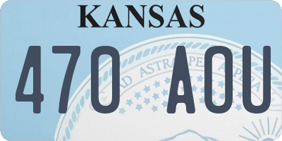 KS license plate 470AOU