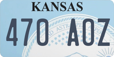 KS license plate 470AOZ