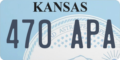KS license plate 470APA