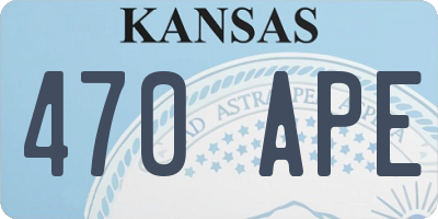 KS license plate 470APE