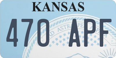 KS license plate 470APF