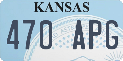 KS license plate 470APG