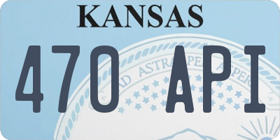 KS license plate 470API