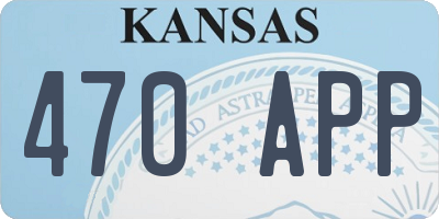 KS license plate 470APP
