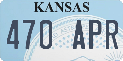 KS license plate 470APR