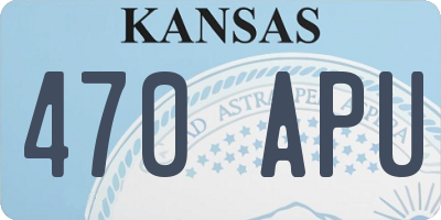 KS license plate 470APU